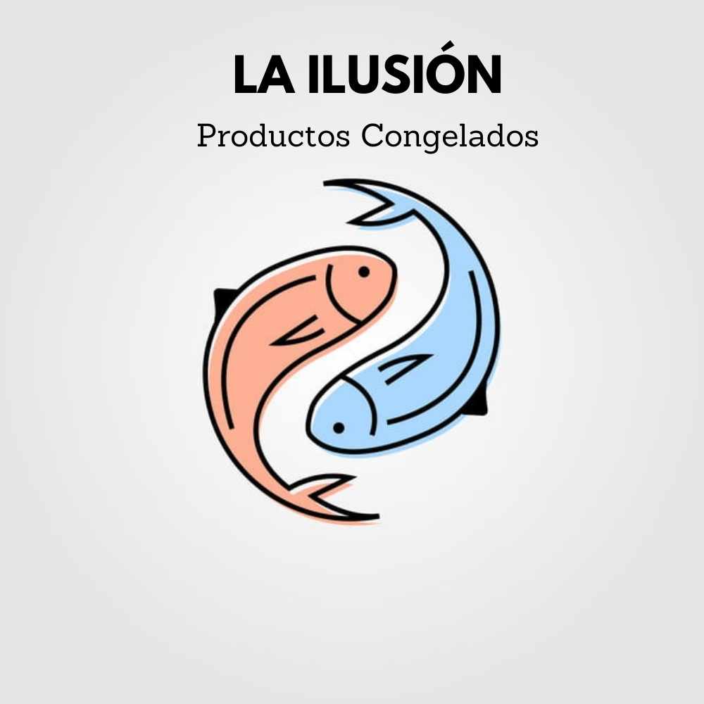 Logo con 2 peces. Dice La Ilusión Productos Congelados